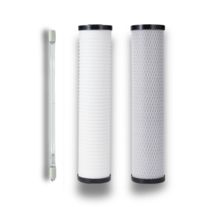 UV tube and two-stage water filter cartridges