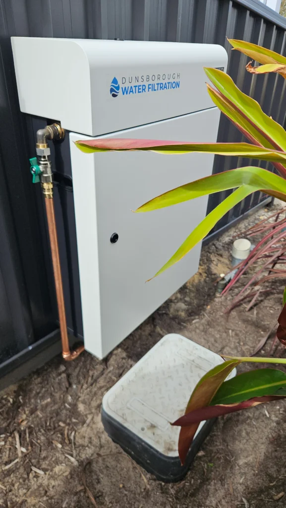 Vortex Pro 3 with DuraScale X installed against a fence at a new Dunsborough home