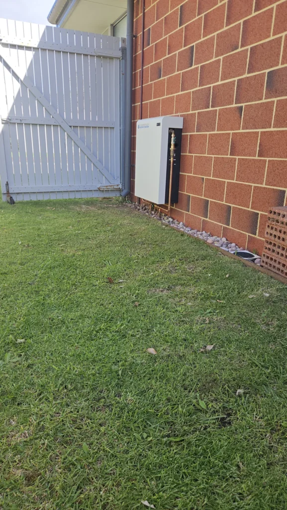 Whole-home water filter installed just behind the vehicle gate