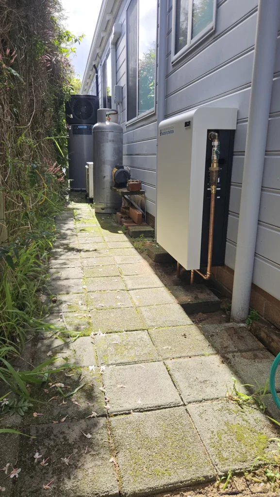 Vortex Pro 3 installed along the service side, clear of the path