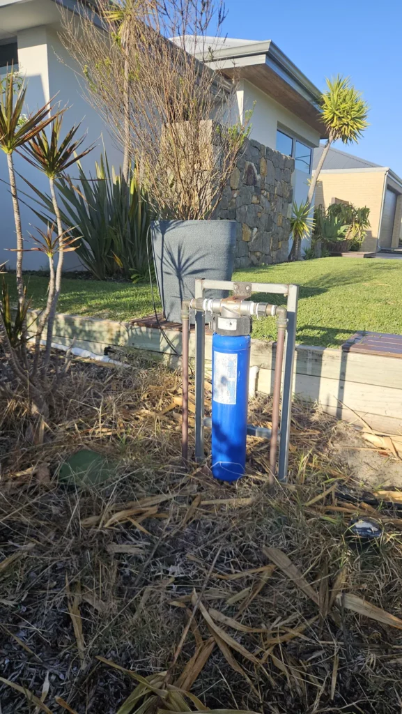 Old single-cartridge whole home filter before the upgrade in Dunsborough