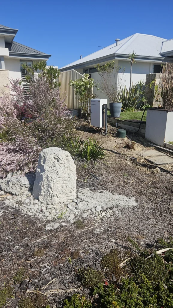 Front garden view showing the Vortex Pro 3 whole-home filter in place